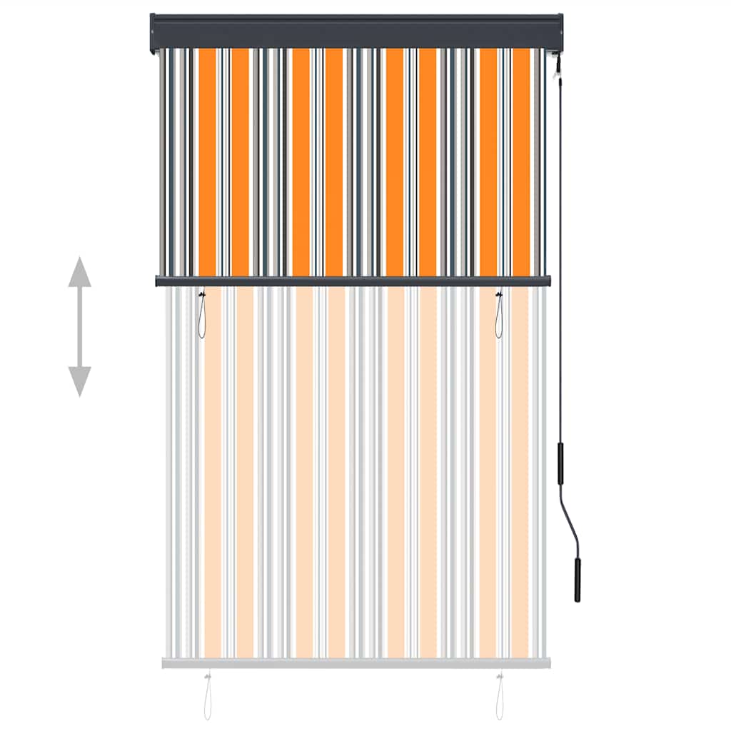 Estor enrollable de exterior amarillo y azul 100x250 cm