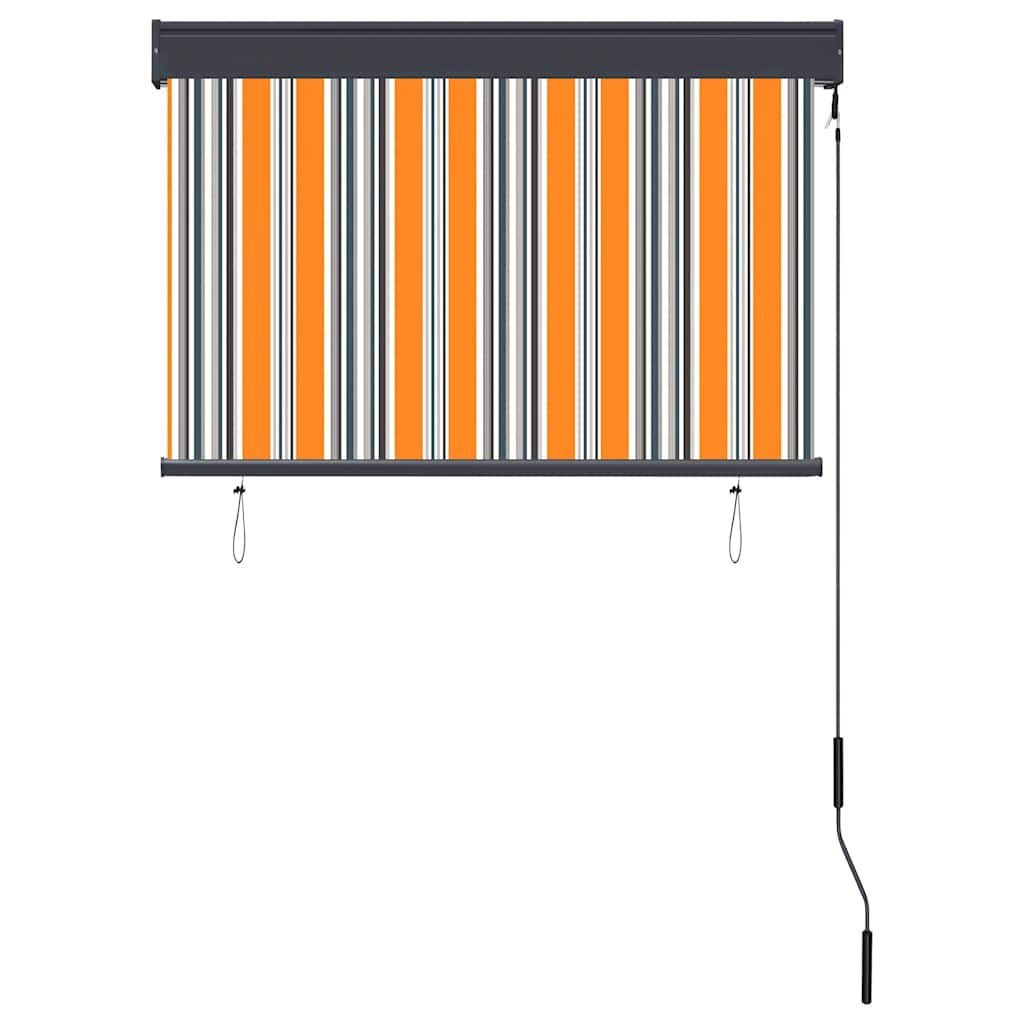 Estor enrollable de exterior amarillo y azul 100x250 cm
