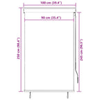 Estor enrollable de exterior amarillo y azul 100x250 cm