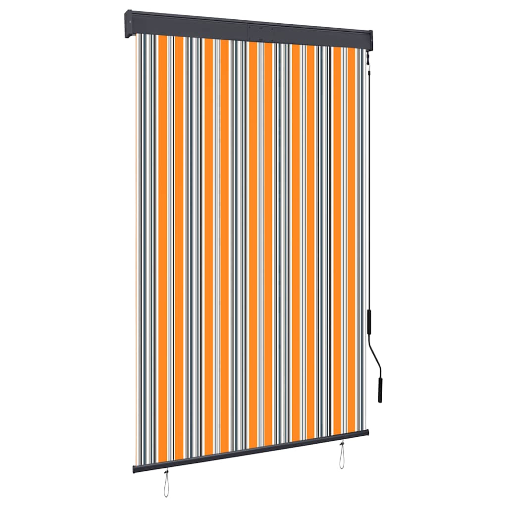 Estore de enrolar para exterior amarelo e azul 100x250 cm