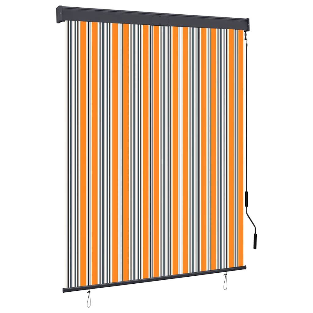 Estore de enrolar para exterior amarelo e azul 100x250 cm