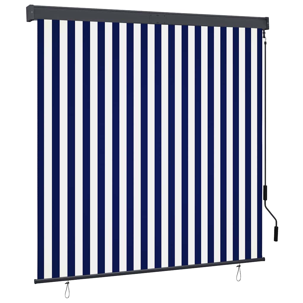 Estore de enrolar para exterior amarelo e azul 100x250 cm