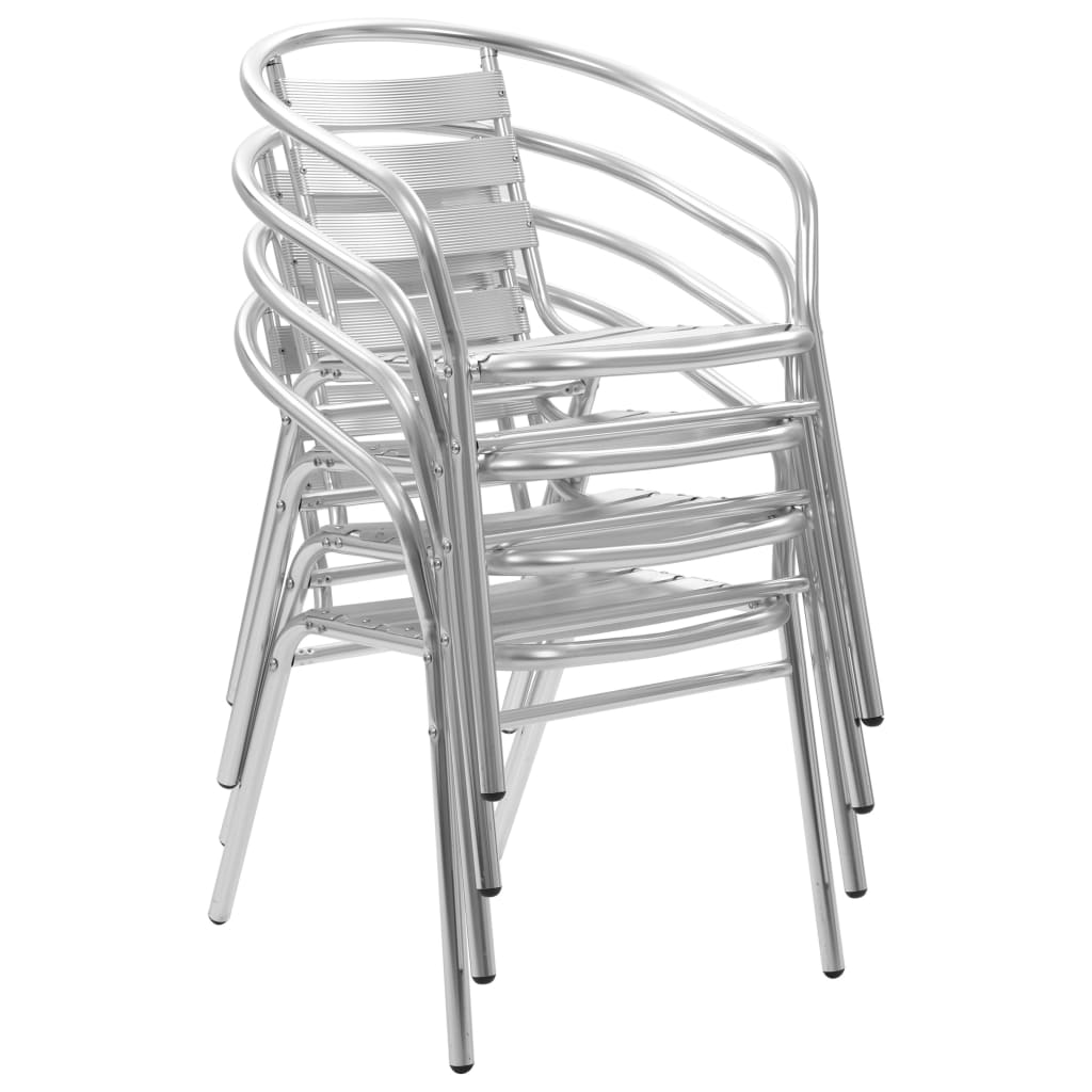 Sillas apilables de jardín 4 unidades aluminio