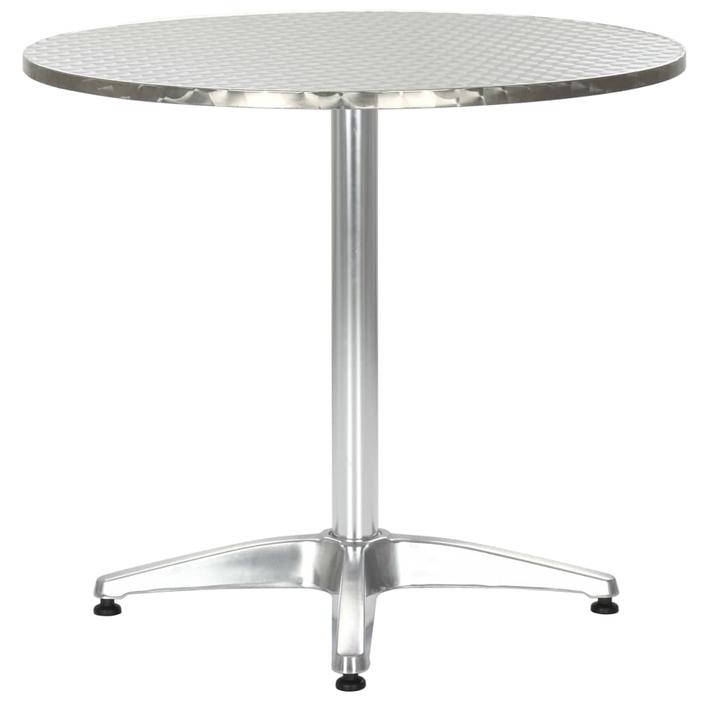 Mesa de jardín de aluminio plateado 80x70 cm