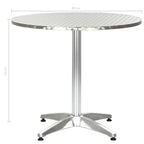 Mesa de jardín de aluminio plateado 80x70 cm