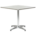 Mesa de jardín de aluminio plateado 80x70 cm