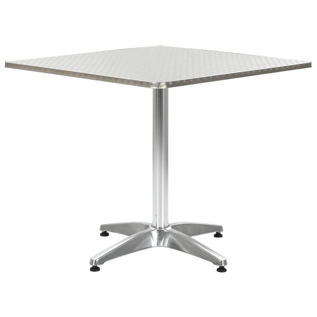 Mesa de jardín de aluminio plateado 80x70 cm