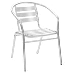 Juego de comedor para jardín 5 piezas de aluminio plateado