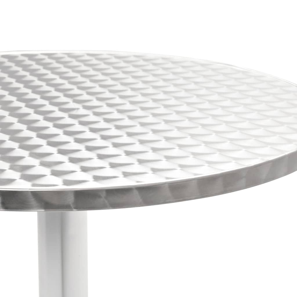 Juego de comedor para jardín 5 piezas de aluminio plateado
