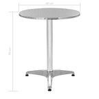 Juego de comedor para jardín 5 piezas de aluminio plateado