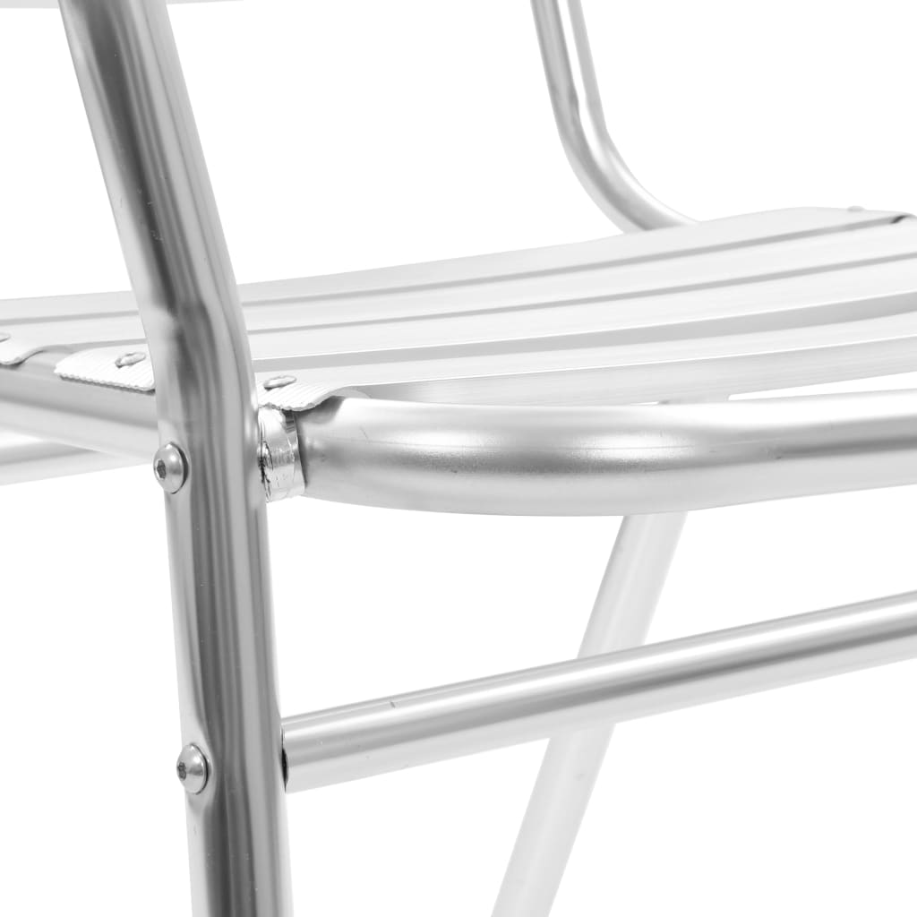 Juego de comedor para jardín 5 piezas de aluminio plateado