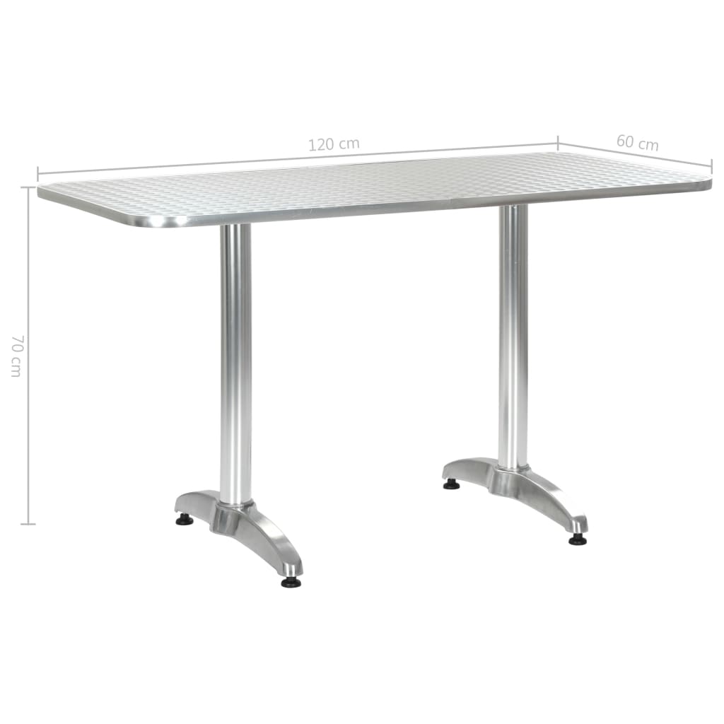 Juego de comedor para jardín 5 piezas de aluminio plateado