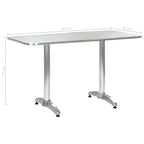 Juego de comedor para jardín 5 piezas de aluminio plateado