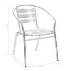 Juego de comedor para jardín 5 piezas de aluminio plateado