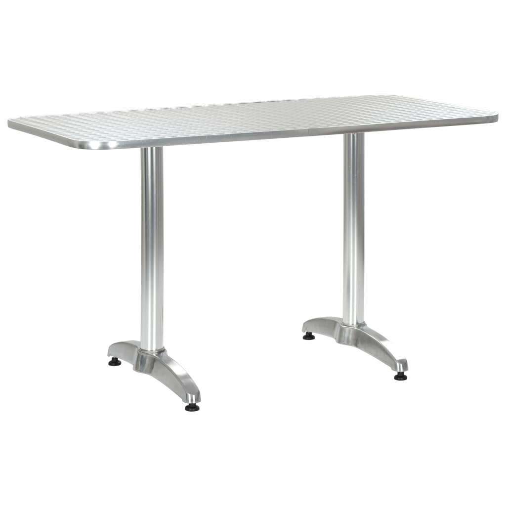 Juego de comedor para jardín 5 piezas de aluminio plateado