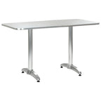 Juego de comedor para jardín 5 piezas de aluminio plateado