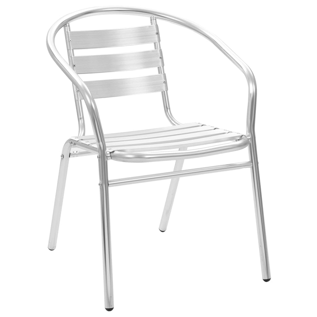 Juego de comedor para jardín 5 piezas de aluminio plateado