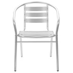 Juego de comedor para jardín 5 piezas de aluminio plateado