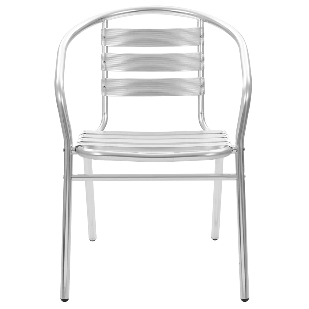Juego de comedor para jardín 5 piezas de aluminio plateado