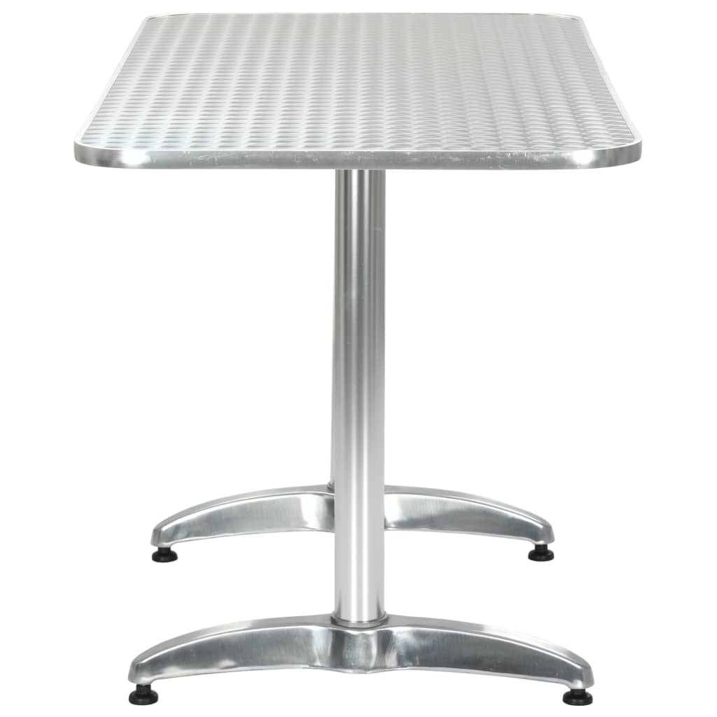 Juego de comedor para jardín 5 piezas de aluminio plateado