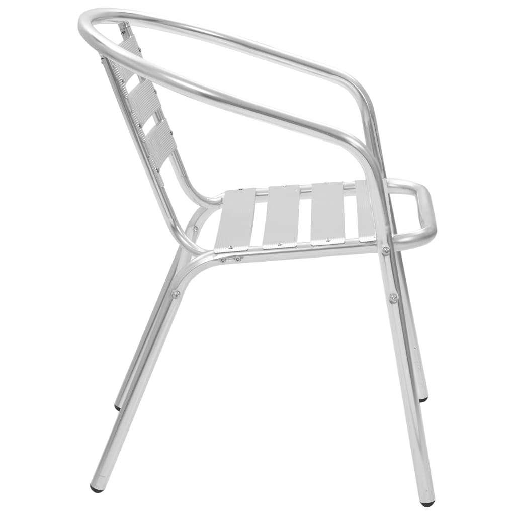 Juego de comedor para jardín 5 piezas de aluminio plateado