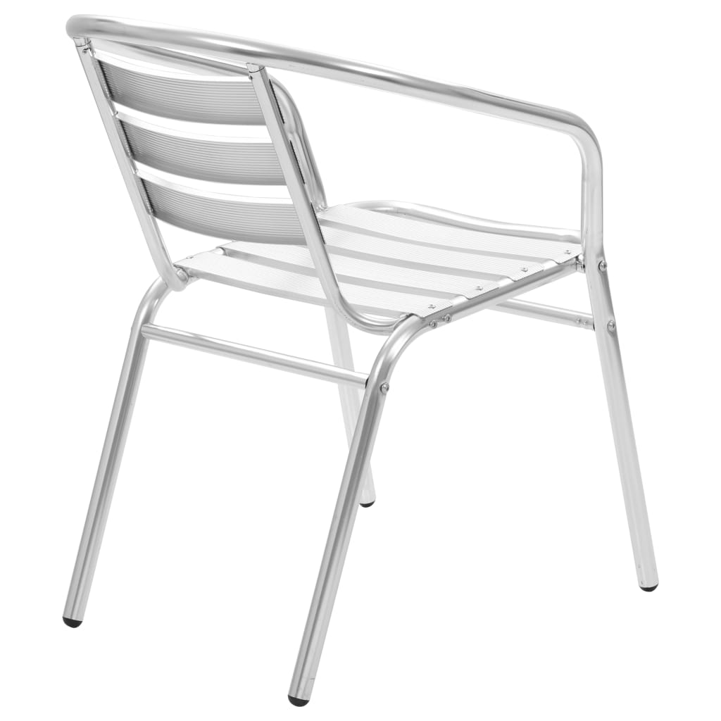 Juego de comedor para jardín 5 piezas de aluminio plateado