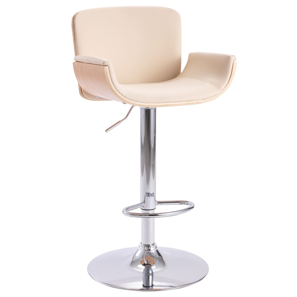 Taburete de cocina cuero sintético blanco