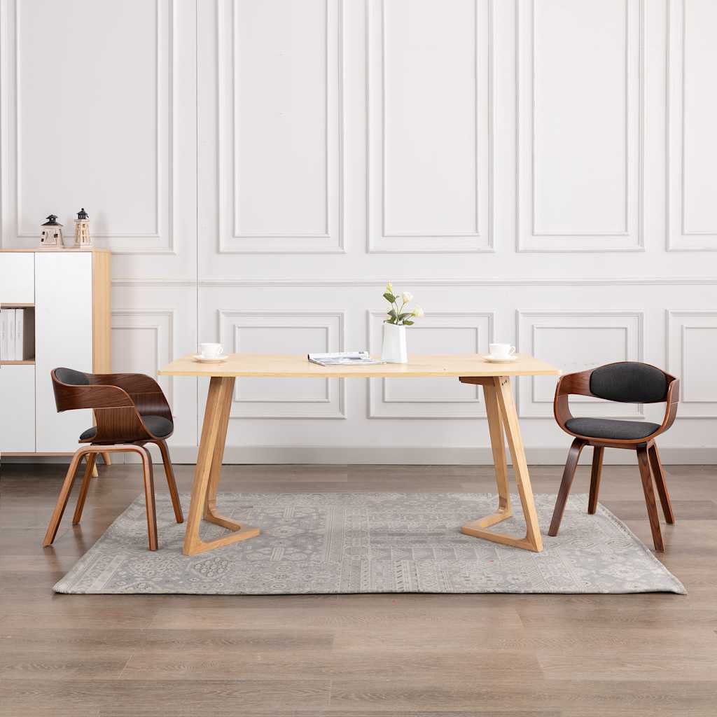 Sillas comedor giratorias 2 uds madera curvada tela gris taupe