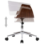 Silla comedor giratoria madera curvada cuero sintético blanco