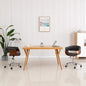 Silla comedor giratoria madera curvada cuero sintético blanco