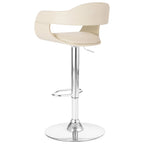 Taburete de cocina cuero sintético blanco