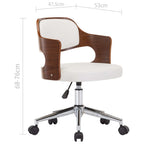 Silla comedor giratoria madera curvada cuero sintético blanco