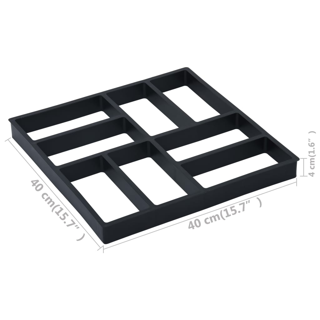 Moldes para pavimento 2 unidades plástico 40x40x4 cm