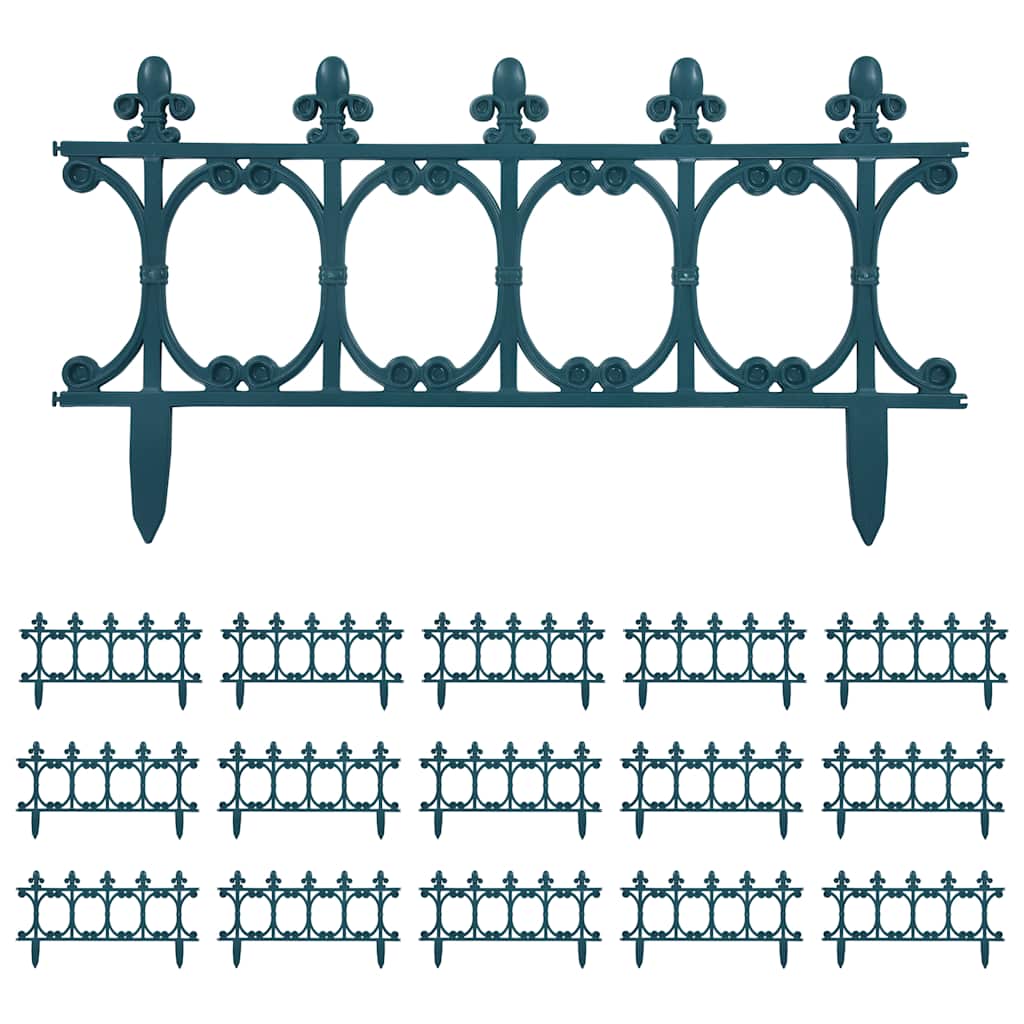 Garden Edging 16 pcs PP green 10 m