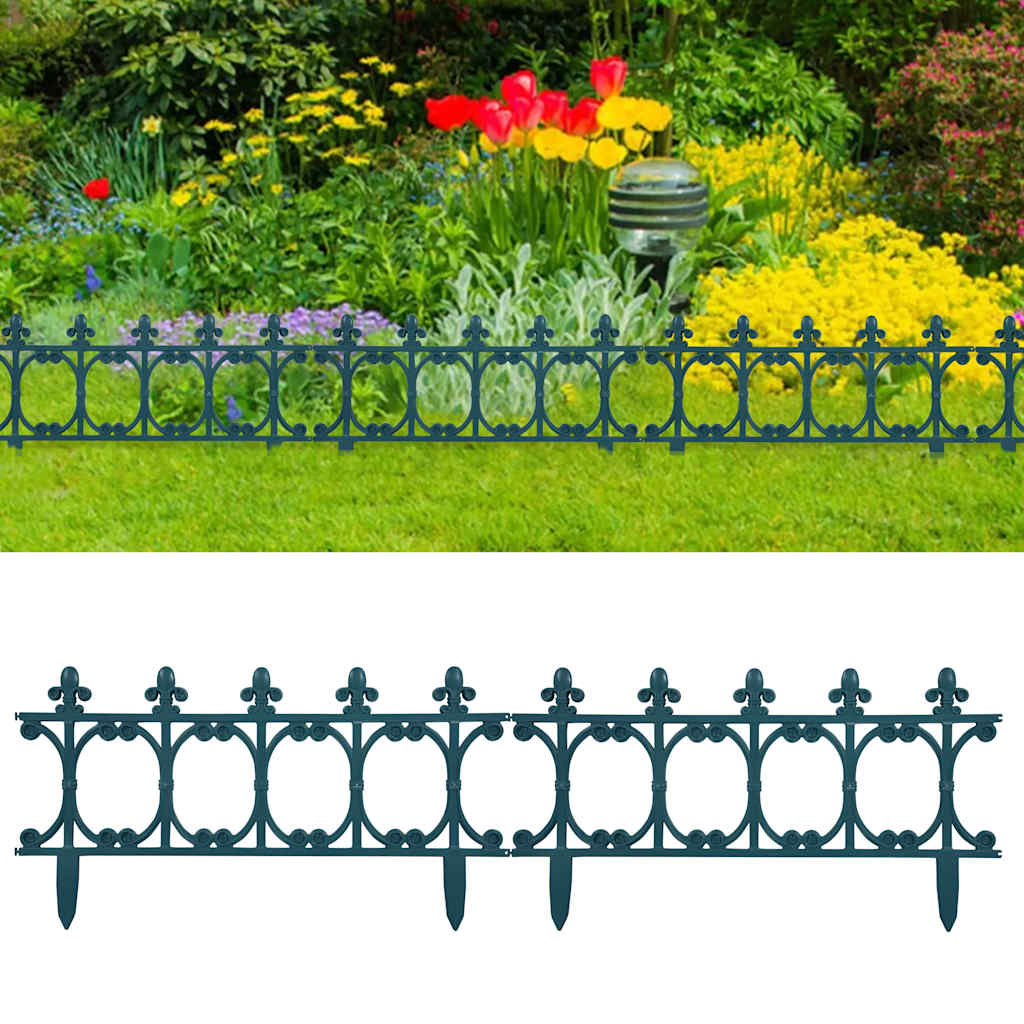 Garden Edging 16 pcs PP green 10 m