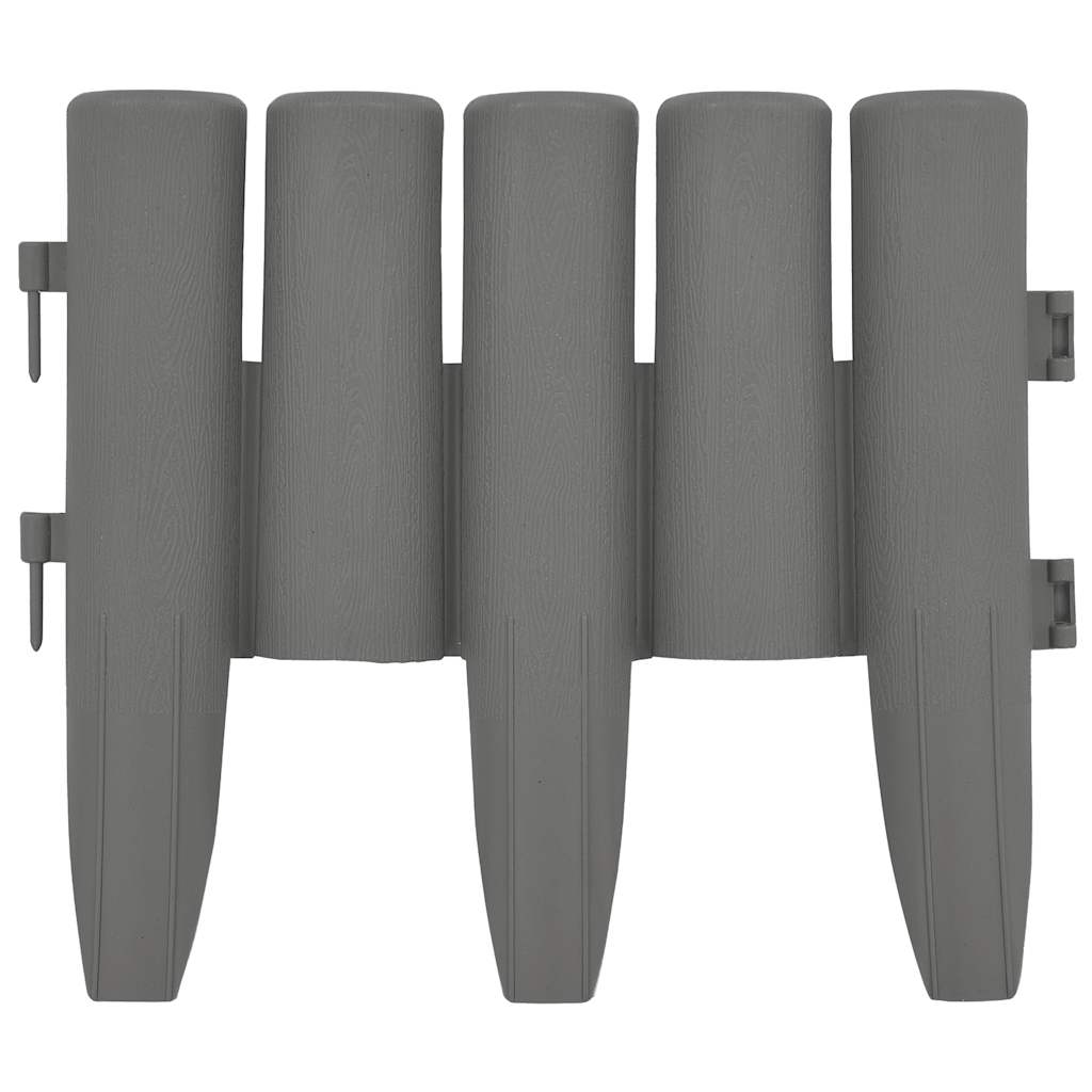 Garden edging 36 units PP grey 10 m