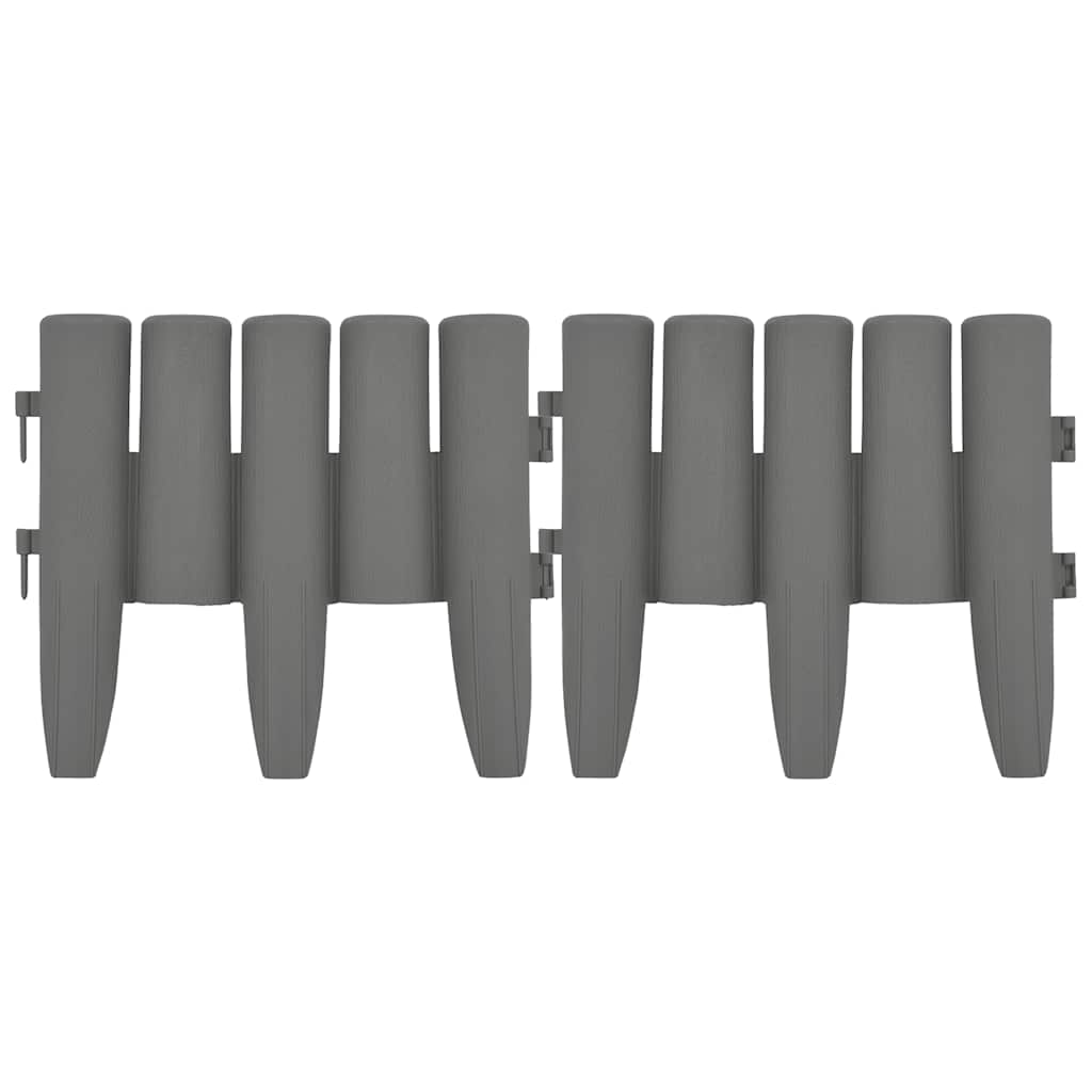 Garden edging 36 units PP grey 10 m