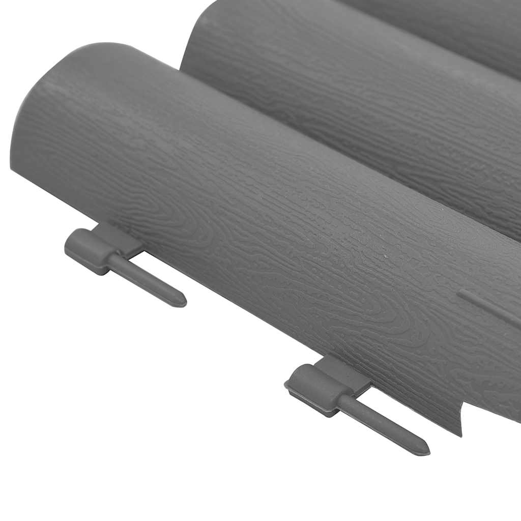 Garden edging 36 units PP grey 10 m