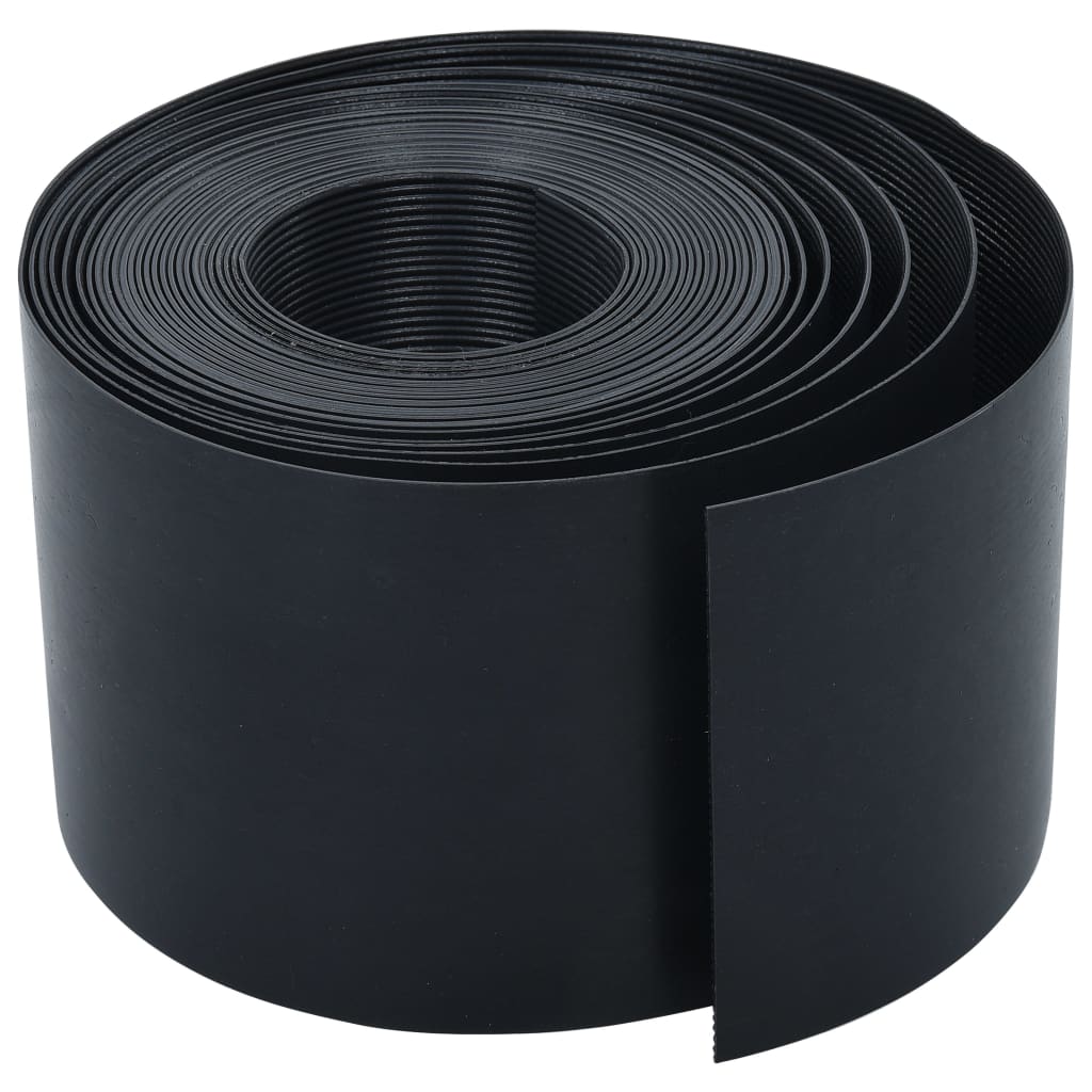 Borde de jardín PE negro 10 m 15 cm
