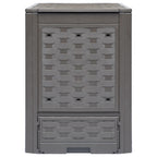 Compostador de jardín 2 uds plástico ratán 60x60x83 cm 600 L