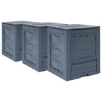 Compostador de jardín 2 uds plástico ratán 60x60x83 cm 600 L