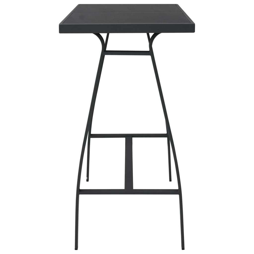 Black tempered glass high garden table 110x60x110 cm