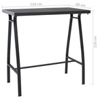 Black tempered glass high garden table 110x60x110 cm