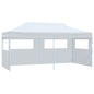 Tenda de festa dobrável paredes laterais aço branco 3x6 m