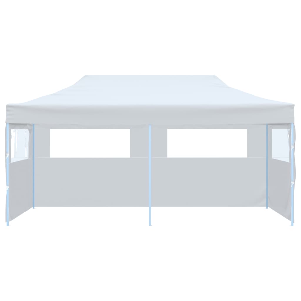 Carpa de fiestas plegable paredes laterales acero blanco 3x6 m