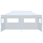 Carpa de fiestas plegable paredes laterales acero blanco 3x6 m
