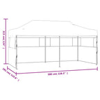 Carpa de fiestas plegable paredes laterales acero blanco 3x6 m