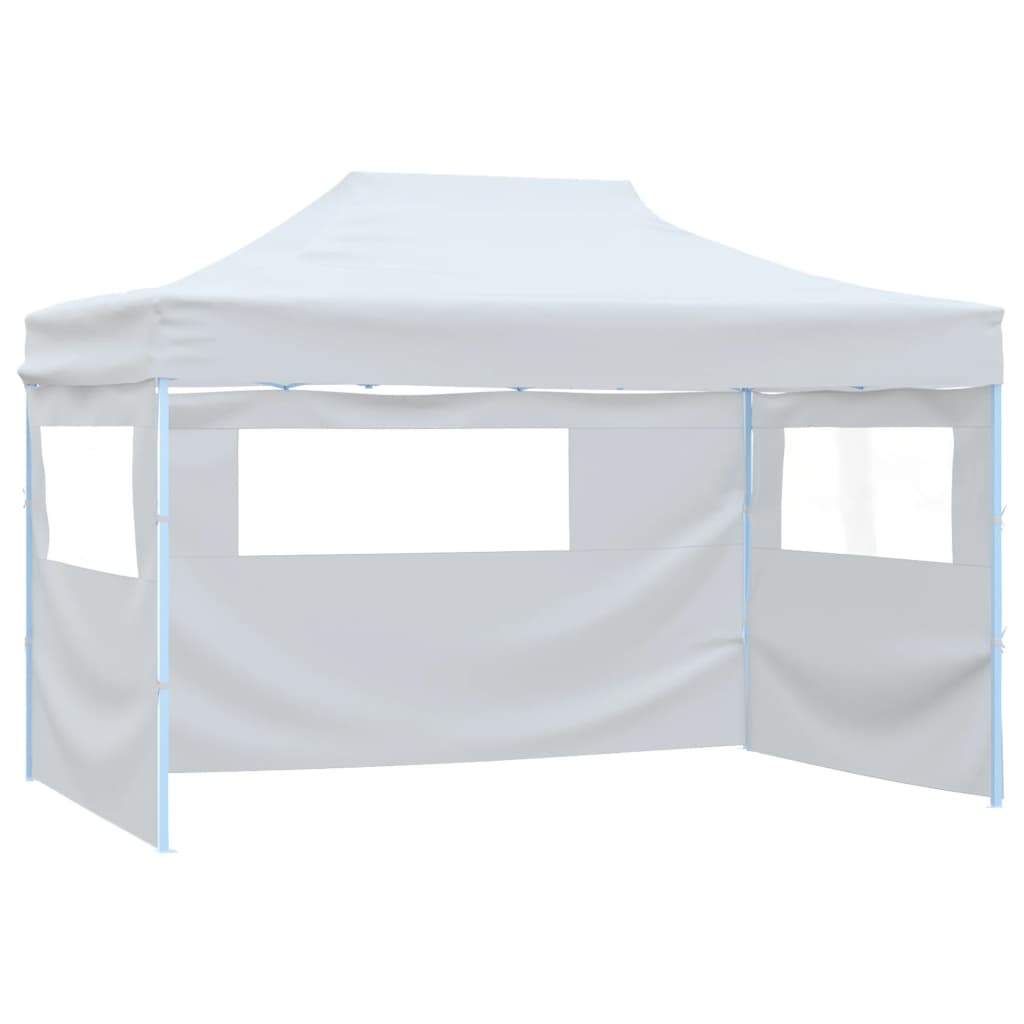 Carpa plegable para celebraciones con 3 paredes blanco 291x413x315 cm