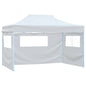 Carpa plegable para celebraciones con 3 paredes blanco 291x413x315 cm