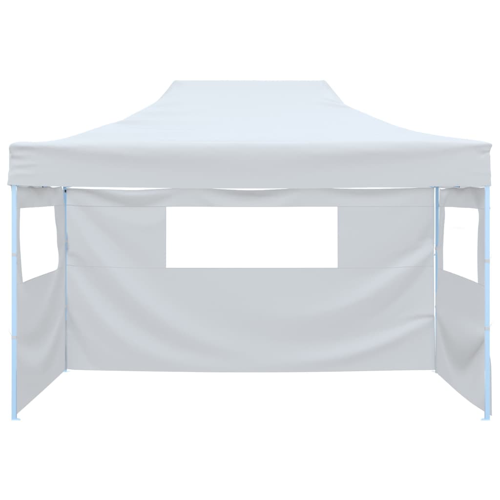 Carpa plegable para celebraciones con 3 paredes blanco 291x413x315 cm